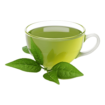 AI generated Green Tea in a Plate with Leaves Around on Transparent background - Ai Generated png