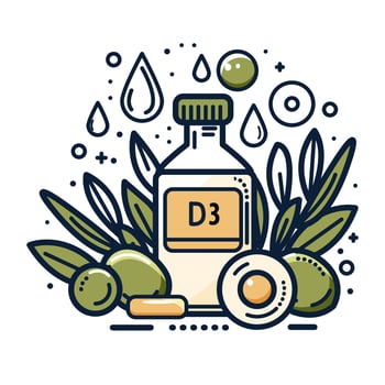 Olive oil and olives vector line icon. Olive oil bottle with olives and olive branch. Nutrition and healthy life style concept.