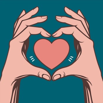 Hands Holding Heart vector