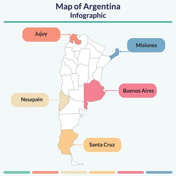Infographic of Argentina map vector