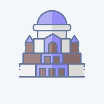 Icon Montjuic. related to Spain symbol. doodle style. simple design editable. simple illustration vector