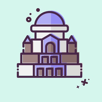 Icon Montjuic. related to Spain symbol. MBE style. simple design editable. simple illustration vector