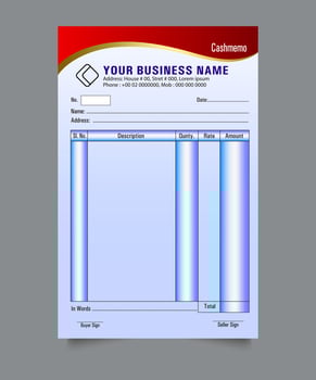 Business payment Cash memo invoice vector template design, cash memo design. vector business cash memo design