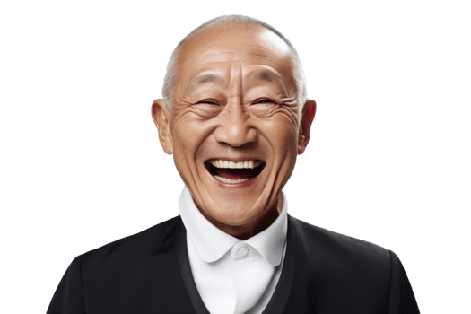 AI generated Asian Senior Man in Business Attire Smiling png