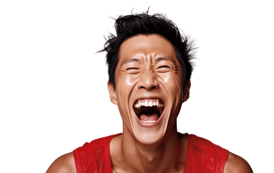 AI generated Cheerful Asian Man Joyful Fashion Portrait png