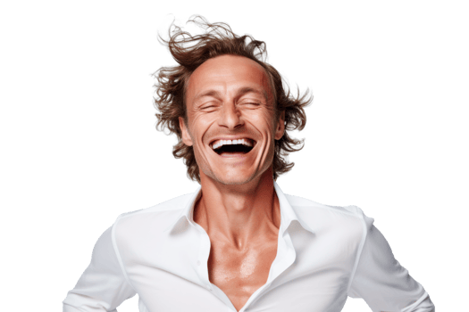 AI generated Cheerful Caucasian Man Enjoying a Laugh png
