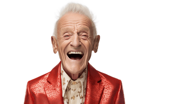 AI generated Joyful Senior Gentleman Modeling Fashion png