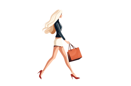 AI generated Girl Carrying Bag on Transparent Background png
