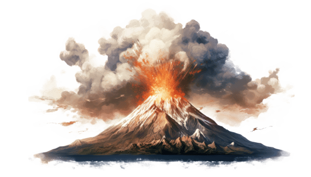 AI generated Volcanic Eruption, Natural Disaster Scene png