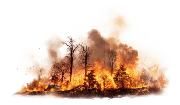 AI generated Forest Fire Natural Disaster Isolated on Transparent png