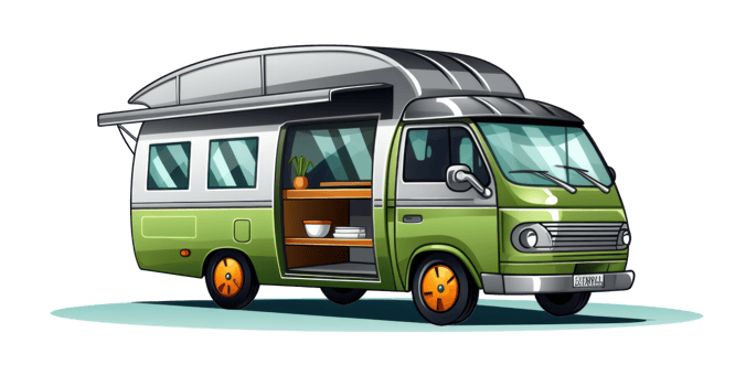 AI generated Outdoor Kitchen on Wheels with Modern Camper png