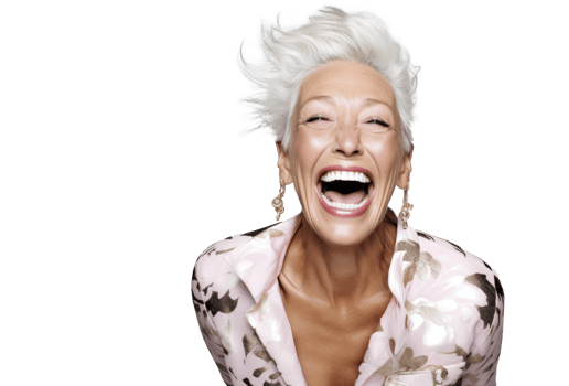 AI generated Smiling Attractive Older Woman on Transparent Background png