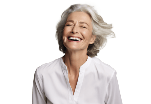 AI generated Attractive Older Woman Smiling on Background png