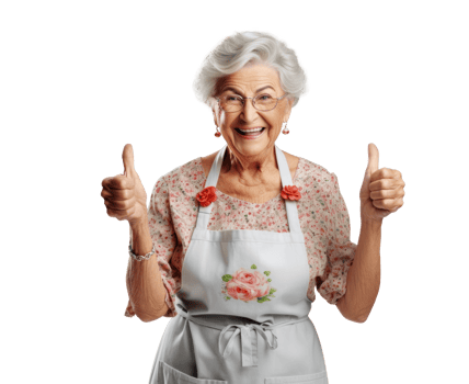 AI generated Smiling Elderly Woman Giving Thumbs Up png