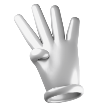 3d illustration cute hand gesture png