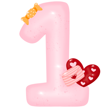 Number arabic elements valentine day concept png