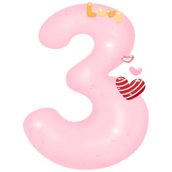 Number arabic elements valentine day concept png