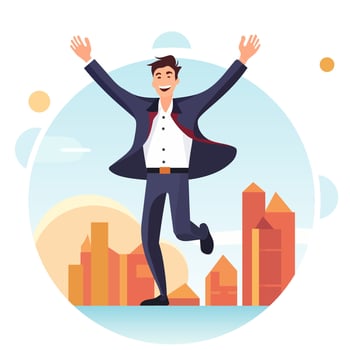 Business man flat style, Vector illustration.