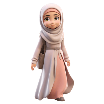 AI generated Muslim girl png isolated on transparent background