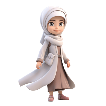 AI generated Muslim girl png isolated on transparent background