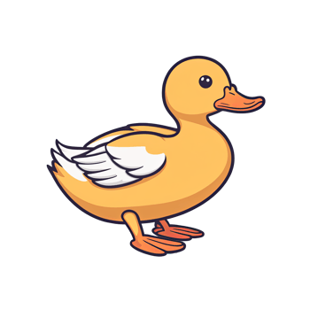 AI generated Cute duck cartoon illustration for kids on transparent background png