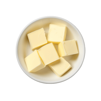 AI generated Bowl with butter cubes on transparent background png