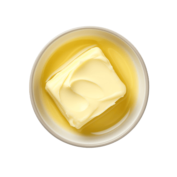 AI generated Top view fresh butter in bowl on transparent background png