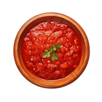 AI generated Bowl of delicious chili sauce on transparent background png