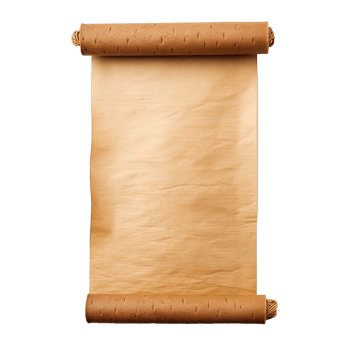 AI generated Blank old paper scroll ancient papyrus png isolated on transparent background