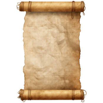 AI generated Parchment scroll ancient papyrus png isolated on transparent background