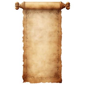 AI generated Parchment scroll ancient papyrus png isolated on transparent background