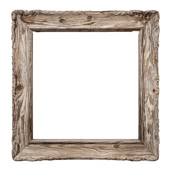 AI generated Rustic wooden frame isolated on transparen background png