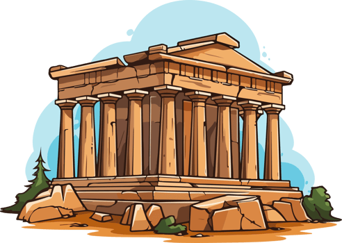 AI generated Ancient temple clipart design illustration png