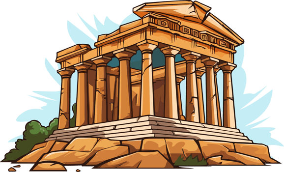AI generated Ancient temple clipart design illustration png