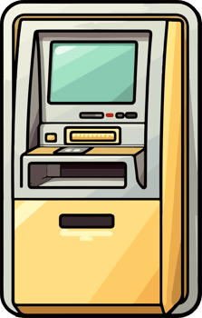 AI generated Atm machine clipart design illustration png