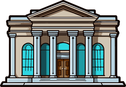 AI generated Bank building clipart design illustration png