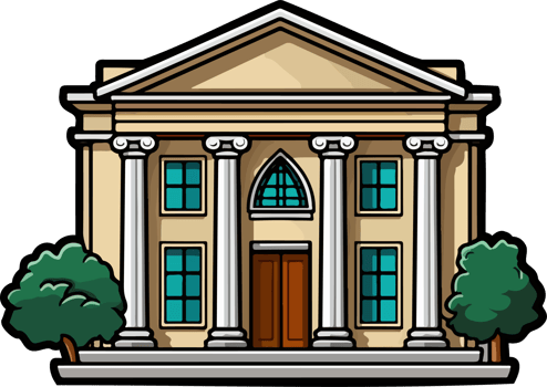 AI generated Bank building clipart design illustration png