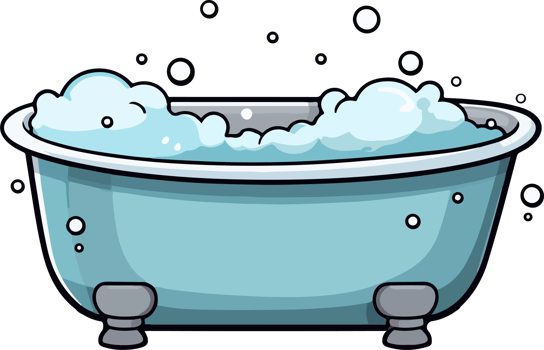 AI generated Bathtub clipart design illustration png