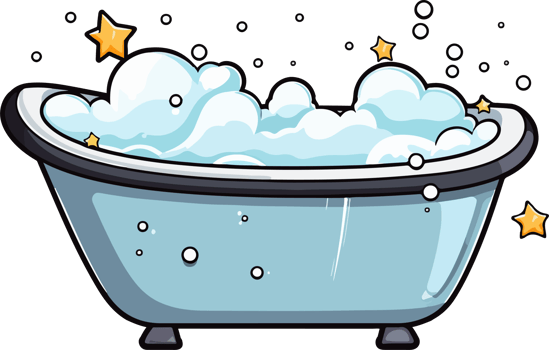 AI generated Bathtub clipart design illustration png