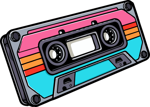 AI generated Casette tape clipart design illustration png