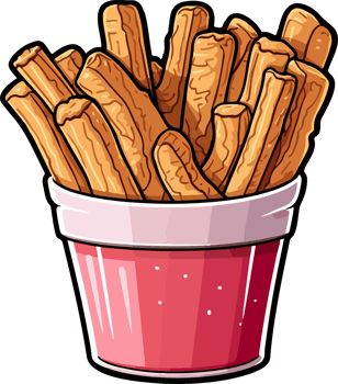 AI generated Churros clipart design illustration png