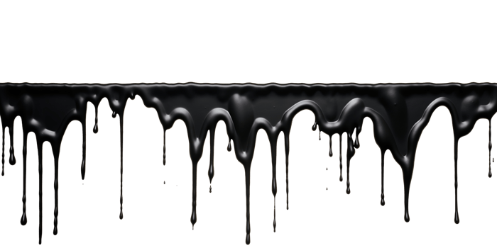 AI generated Black Paint Color Drips on Transparent Background, Fluid Art Design, Dynamic Flow of Dark Color, Perfect for Abstract and Artistic Backgrounds png