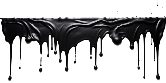 AI generated Black Paint Color Drips on Transparent Background, Fluid Art Design, Dynamic Flow of Dark Color, Perfect for Abstract and Artistic Backgrounds png