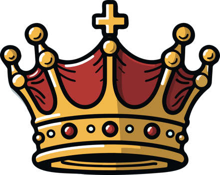 AI generated King crown clipart design illustration png