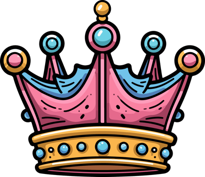 AI generated King crown clipart design illustration png