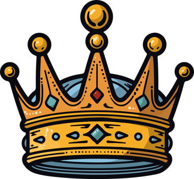 AI generated King crown clipart design illustration png