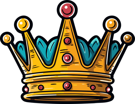 AI generated King crown clipart design illustration png