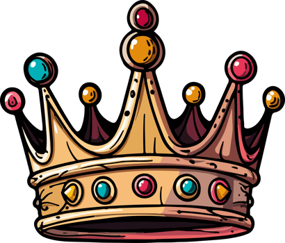 AI generated King crown clipart design illustration png