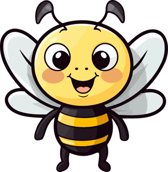 AI generated Cute bee clipart design illustration png