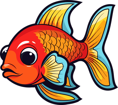 AI generated Cute fish clipart design illustration png